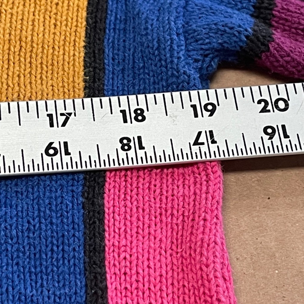 Vintage Rafaella Geometric Rainbow Grid Knit Sweater Petite S Kidcore Patchwork - Picture 5 of 12